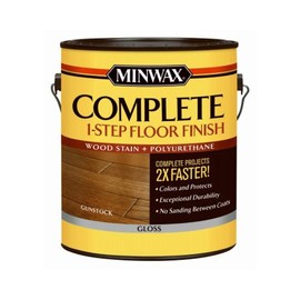 Minwax Complete 1-Step Floor Finish Wood Stain and Polyurethane, Gunstock, Gloss Finish, 1 Gallon