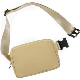 Favuit Bum Bag Belt Bag Men Women Sports Waist Bag Fashion Small Unisex Belt Bag Adjustable Hip Bum Waist Fanny Pack for Travel Running Hiking Cycling Camping, beige, Fashion small unisex strap bag