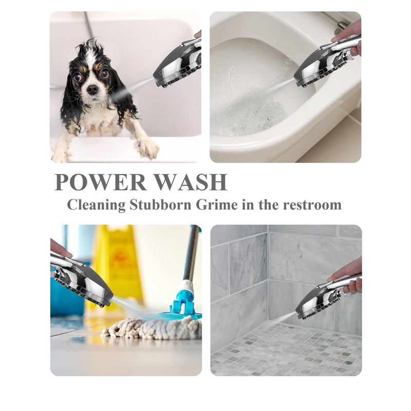 BOWGER Shower Head with Handheld High Pressure Multi-Function 7 modes,