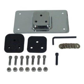 Mid-USA V-Factor 13219 Chrome Laydown License Plate Mount for 3-Bolt Harley Use