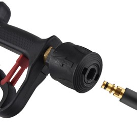 High Pressure Washer Gun, 4000 PSI Max Short Pressure Washer Gun Car Cleaning Tool with 5 Color Quick Connect Nozzles M22 Hose Connector