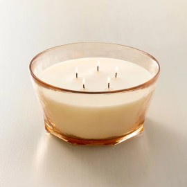 Hearth & Hand with Magnolia 5-Wick Textured Glass Berry Leaf and Lemon Jar Candle 32oz Coral -