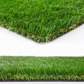 Natural Artificial Grass Turf 3 FT x 5 FT, Heyroll Customized Sizes Thick Faux Grass, 1.38" Indoor Outdoor Garden Rug Landscape Carpet Lawn Synthetic Fake Grass Mat