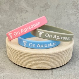 Butler & Grace On Apixaban Silikon Medizinische Armband. Notfall Armband fur Herren Damen 8 zoll 202 mm (3 im satz - Grau Rosa Himmelblau, 202)