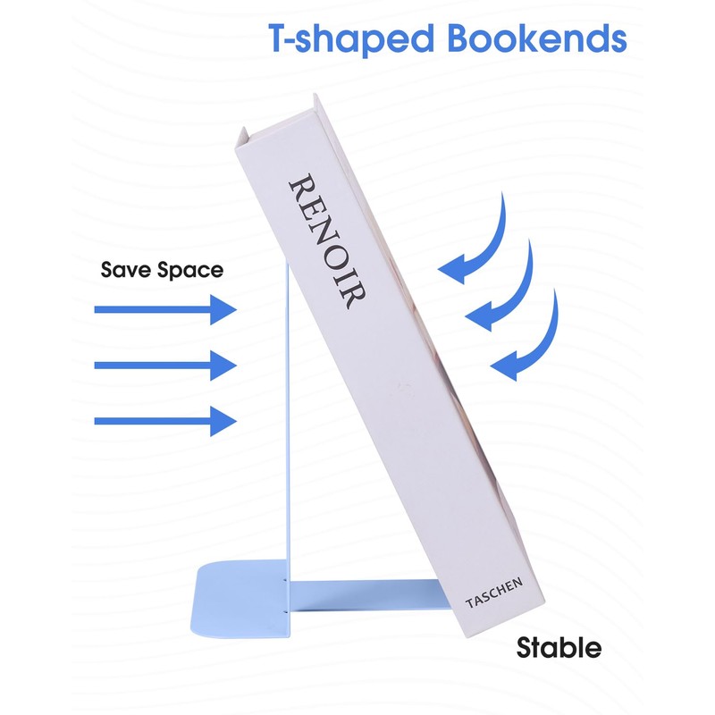 Honagu Bookends, Metal Book Ends, Bookends for Shelves, Book Holder
