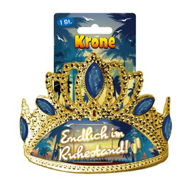 Udo Schmidt Funny Party Crown Finally in Retirement Plastic, One Size