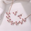 EleQueen Women's Gorgeous Rhinestone Crystal Marquise-cut Pear Shape Floral Necklace