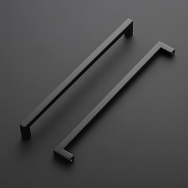 Ravinte 25 Pack Square Cabinet Pulls 11-1/3 Inch Black Kitchen Cabinet Handles Matte Black Kitchen Hardware for Cabinet Black Drawer Pulls Drawer Handles Come with Screwdriver