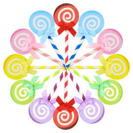 yueton 48 adornos redondos y coloridos para tartas, decoración de pasteles para cumpleaños, boda, fiesta, Navidad