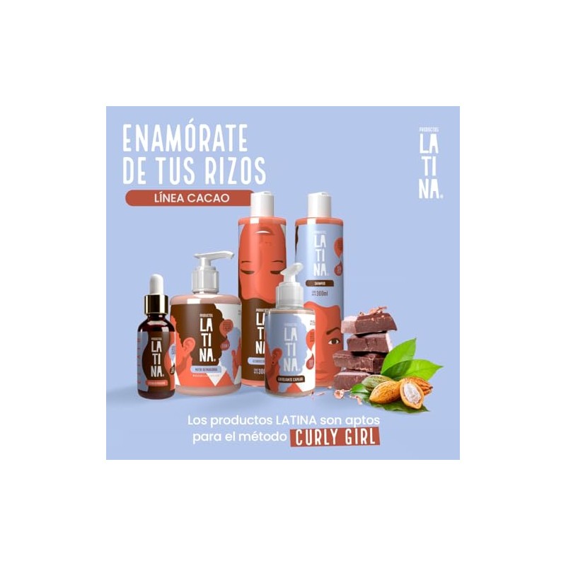 LATINA Shampoo Cacao - Nutri-Reparador Shampoo Sin Sulfatos y Parabenos