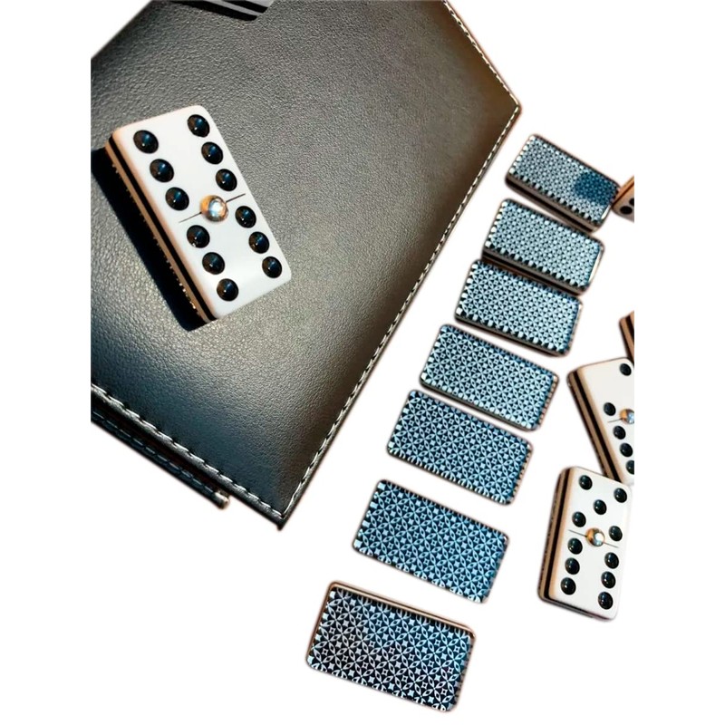 Domino Plata Profesional + CUBILETE Liso + Dados DE Poker
