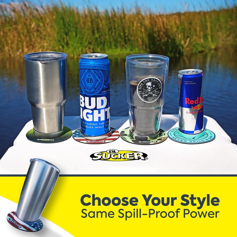 Lil Sucker Suction Cup Holder – Universal Drink Holder for