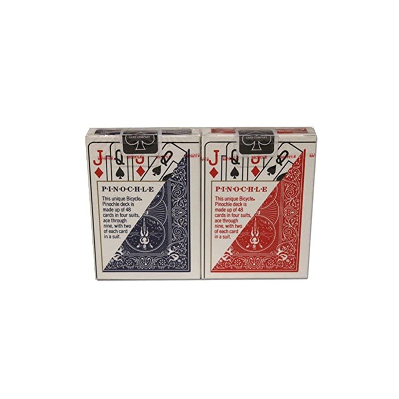 12 tarjetas Pinochle para bicicleta (6 rojas/6 azules)