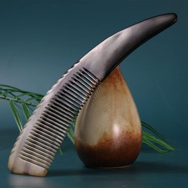 TOP SEWING Carved Horn Bone Comb For Relaxing Head 8.5" Scalp Massage Comb B