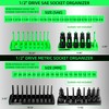8PCS Socket Organizer Set, Socket Holder, 1/4", 3/8", 1/2" Metric