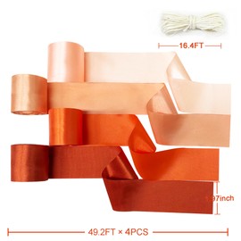 Orange Satin Ribbon 65.7Yd × 1.97" Wide Ombre Orange Ribbon for DIY Craft Gifts Wrapping Invitation Card Party Backdrop Wedding Bachelorette Birthday Bridal Shower Fall Autumn Thanksgiving Decorations