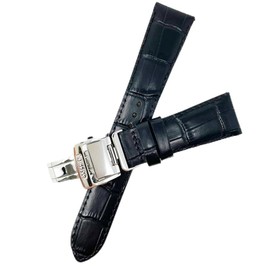 Seiko Time Lab Co., Ltd. Watch Band, Cowhide Calf, Black, Belt, D Buckle, Men's Watch Cloth (with Care Set), 20 mm