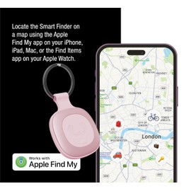 Fresh 'n Rebel Smart Finder - Works with Apple Where Is (IOS), Key Finder with Speaker, Smart Tag, IP67 Dust and Waterproof (Pastel Pink, 1-Pack)
