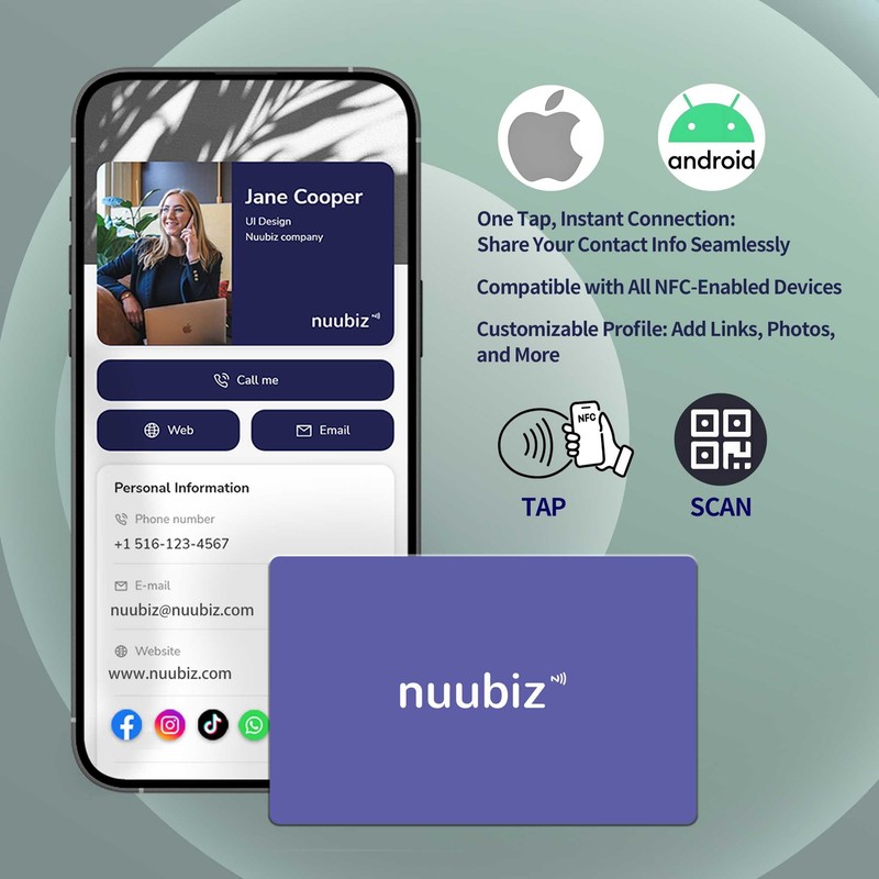 Digital Business Card (3 PACK)- NFC Business Card with QR