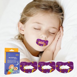 Mouth Plasters for Children for Sleeping, Avoiding Adenoid Face, Overcoming Mouth Breathing (Nude (Breathable Variant), Pack of 60 (Purple (Moderate Adhesion), Pack of 60