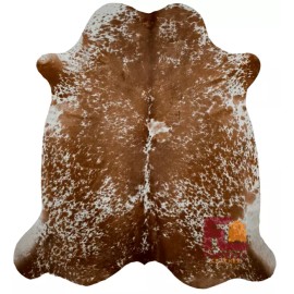 Fortezzaoutlet Cowhide Rug Brown Speckled | Premium Quality | Large 6' x 7'