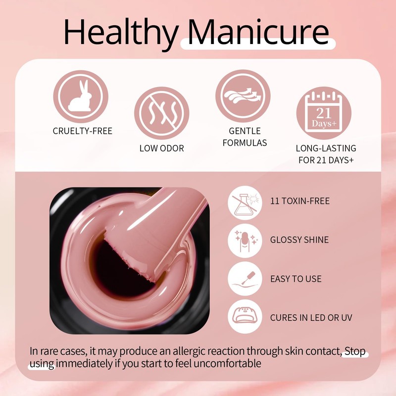 UR SUGAR UV Gel Nagellack Nudefarben Rose, Schellack Nagellack Rose