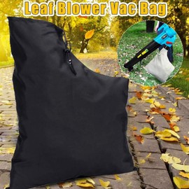Leaf Blower Vacuum Bag Waterproof Dust Collection Bag with Zipper Closure 420D Oxford Cloth for Leaf (Black)