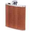 Maxam Drinkware Stainless Steel Flask with Real Sapele Wood Wrap,