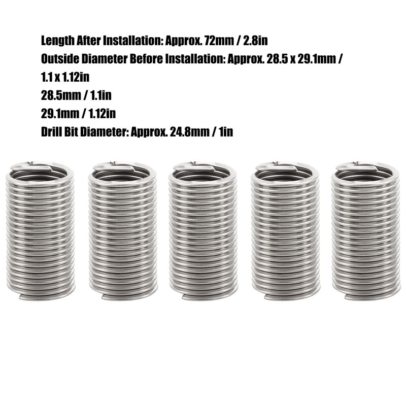 5Pcs Wire Thread Insert Stainless Steel Protective Coil Sleeve Screw