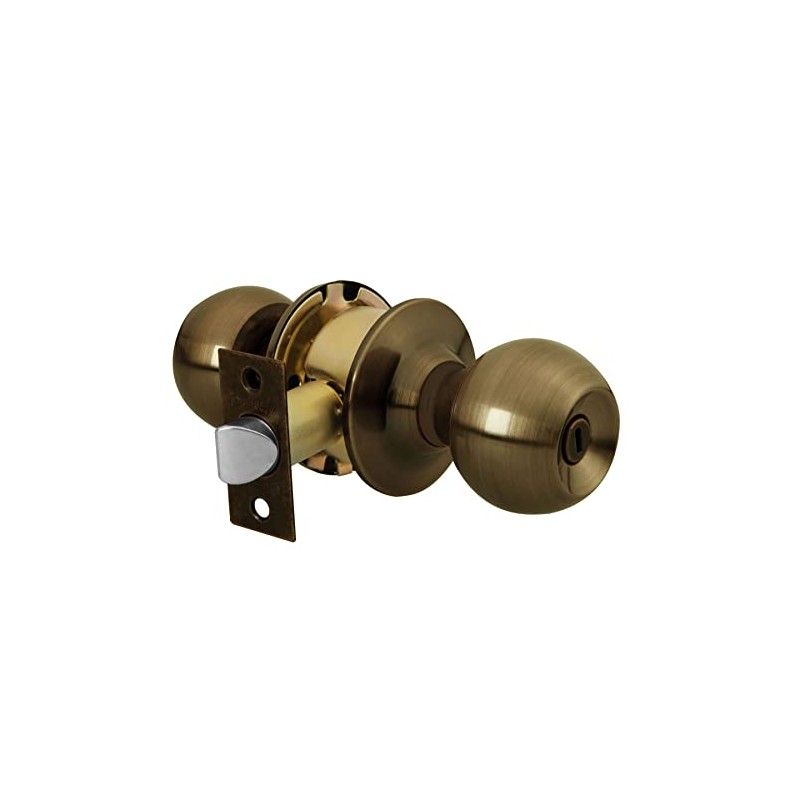 Hermex Basic BAL-LA-BP, Cerradura pomo, baño, cilíndrica, latón antiguo