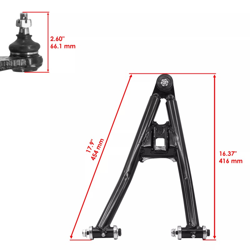 Caltric Black Front Lower Left A-Arm for Yamaha Raptor 700