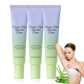 Facial Hair Removal Cream, Gentle and Painless Facial Hair Removal Cream, Face & Body Depilatories with Gentle Formula for Sensitive Areas, Smoother, Hair-Free Skin (3)