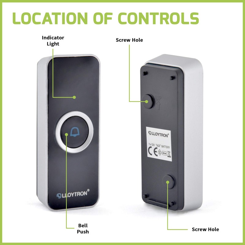 LLOYTRON MIP System 3 Doorbell Accessory - Wireless Bell Push