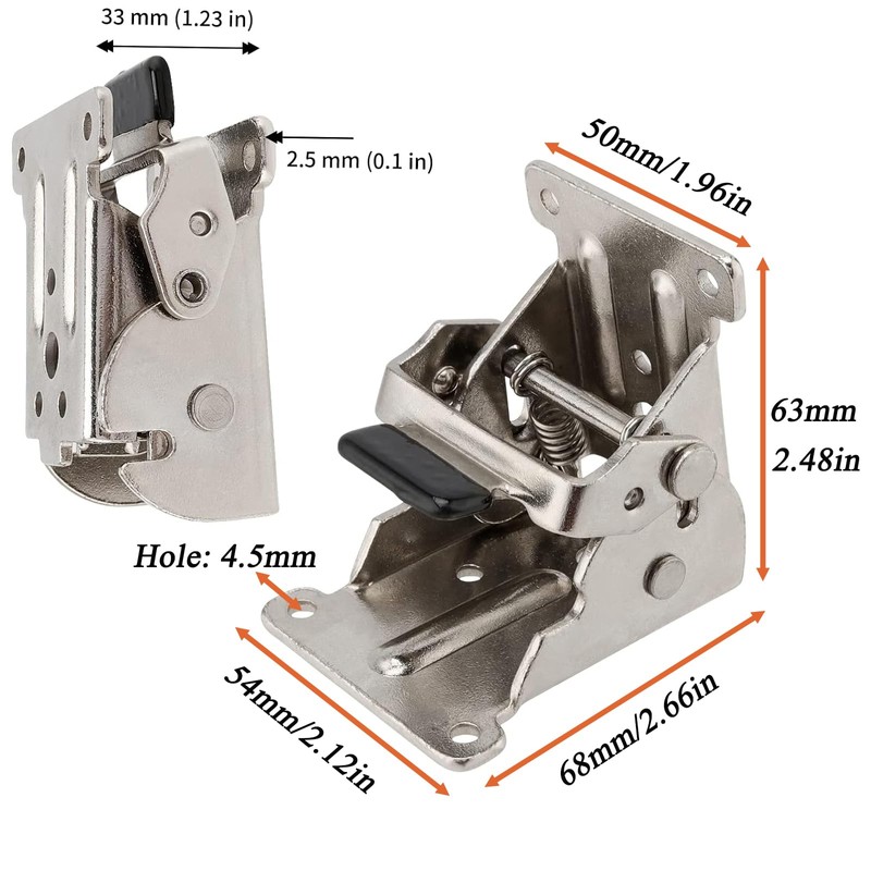 Cokritsm Folding Locking Hinges 90 Degree Foldable Furniture Leg Hinges,