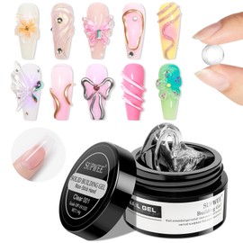 SUPWEE 3d Nail Gel Clear Non Stick Hand Solid Builder Gel for Nail Art 3d Sculpting Carving Modeling and Extension Soak Off U V Home Diy Manicure