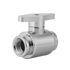 Richer-R FM-YGNS Silver G1/4" Internal Thread Water Cooling Ball Valve with Handle for Desktop Computer Water Cooling System (Silver)