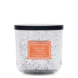 Village Candle Clementine Evergreen, Mercury Glass Black Lid, Scented Candle, 13 oz