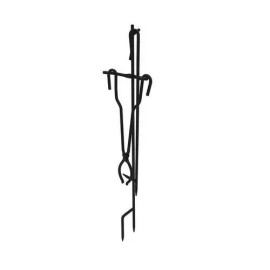 Backyard Creations 3 Pc Set Black Steel Fire Pit Poker Tongs w/ Stand Outdoor Backyard Wood Burning