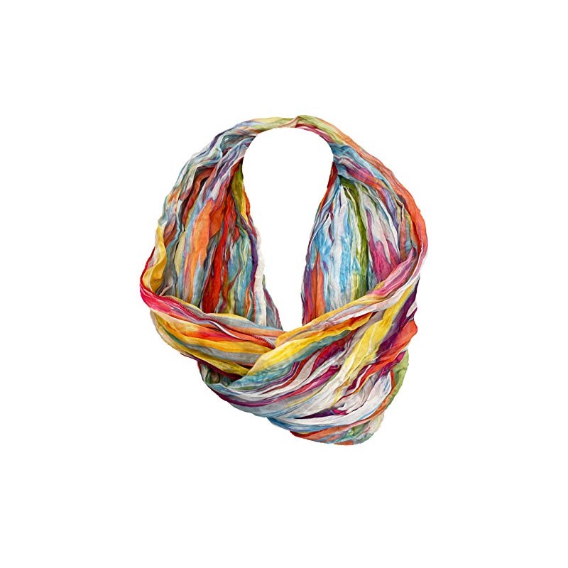 J26 Colour Gradient Stripes Silk Summer Loop Gradient Stripes Rainbow