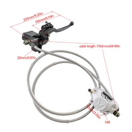 ICONSPORTSS Hydraulic Rear Disc Brake Caliper Assembly, Go Kart Brake Kit for GY6 125cc 150cc 200cc 250cc Drift Trikes Quad ATV Go Kart, Go Kart Brakes, Includes Brake Pads