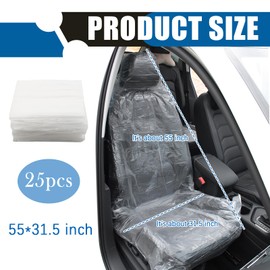 YGDMD 25PCS Disposable Car Seats Covers,Transparent Plastic Seat Covers for Cars to Keep The Seats Clean,Universal Automotive Accessories Car Seat Protector for Cars,SUVs,Trucks