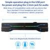 Desktop USB Powered 2-in-1 Soundbar Stereo Speaker, RGB LED Light