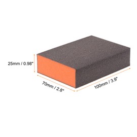sourcing map 8pcs Sanding Sponge Blocks #220 (800-1000 Grits) Wet/Dry Hand Sanding Sponges, 100x70x25mm Foam Sanding Block Pad for Polishing Kitchen Metal Wood Drywall Furniture, Brown&Orange