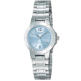 Casio Collection Standard Women's Wristwatch, silver/pale blue, Newest model