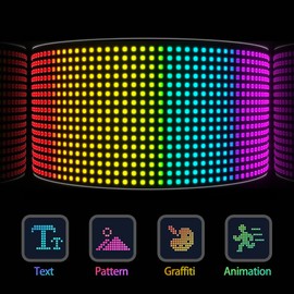 MOREXINYA LED Sign for Cars, Shop, Office, USB 5V LED Matrix Panel Flexible Screen Display DIY Programmable Bluetooth App Control Scrolling Signal Light Signages (15''x4'')