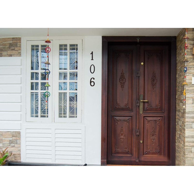 House Address Number, 5.5 Inch, Solid Cast Iron Metal Door