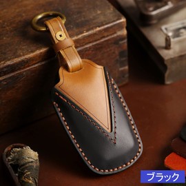 YANMW New Voxy 90 Series Key Case Compatible Toyota NOAH VOXY Leather Key Holder Noah 90 Series Key Cover Genuine Leather (Black)