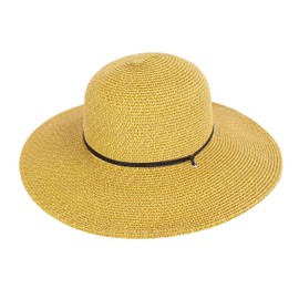 Peter Grimm Women's Corina Resort Packable Summer Toyo Straw Sun Hat with 4" Brim & Chin Cord, Tan