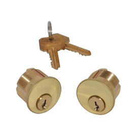 Marks Keyed Alike Pair of 15/16" Mortise cylinders for Iron gate Doors
