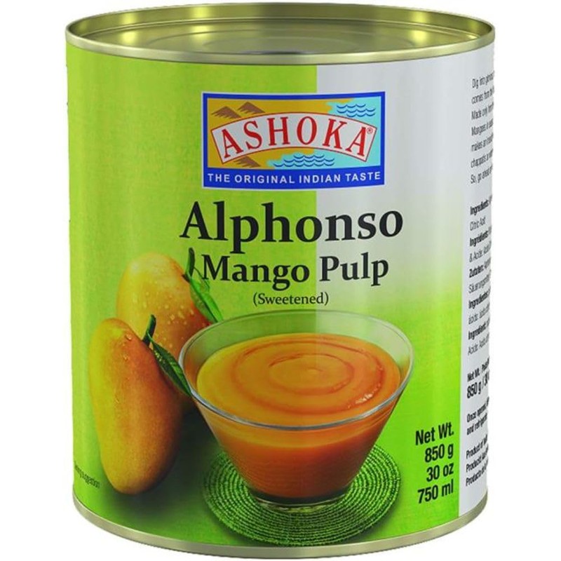 Ashoka Canned Mango Pulp, Premium Alphonso Mango Extract - Sweetened,